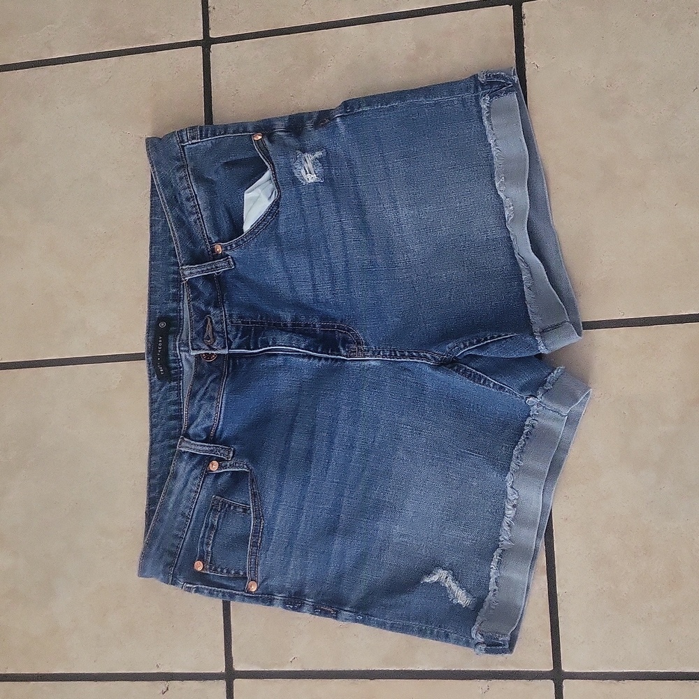 Stretch denim shorts